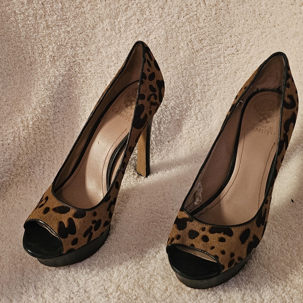 Vince Camuto Brown and Black Stiletto Heels